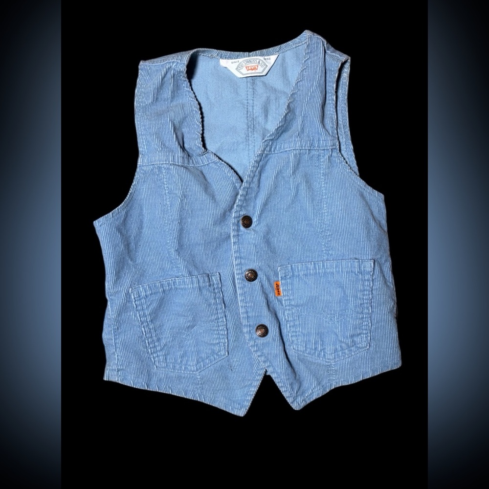Children’s Vintage 70’s Levi's Poser Blue Corduroy Vest